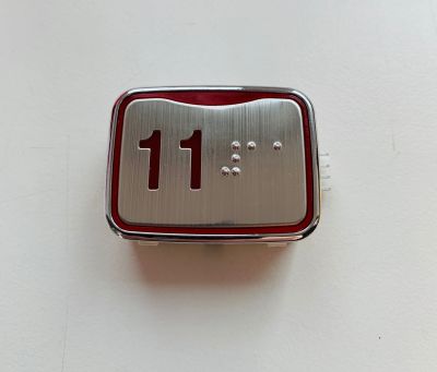 Кнопка приказа прямоугольная ASY этаж "11" с Брайлем